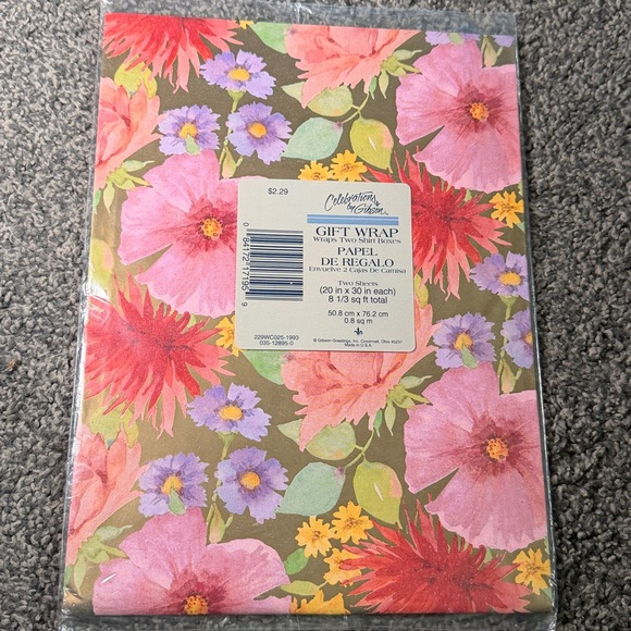 Vintage Other - 5/$25 VINTAGE Birthday Wrapping Paper Flowers